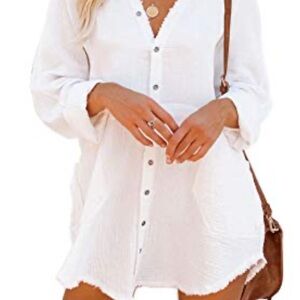 Elegant White Button-Up Dress